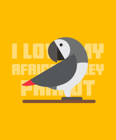 T-Shirt Design Template Featuring a Quote and a Cockatoo GraphicT-Shirt Design Template Featuring a Quote and a Cockatoo Graphic