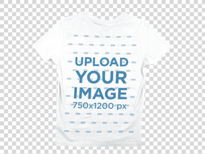 Transparent Back of a V-Neck T-Shirt Mockup over a Flat Backdrop a9026