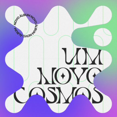 Cover Art Design Generator for a Synth-Pop Album Featuring a Wavy Frame 4826a