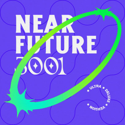 Album Art Template for New Wave Artists Featuring an Abstract Background Pattern 4826d