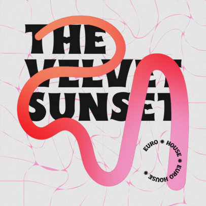 Mixtape Cover Creator for an Alternative Rock Band Featuring a Wavy Gradient Shape 4826f