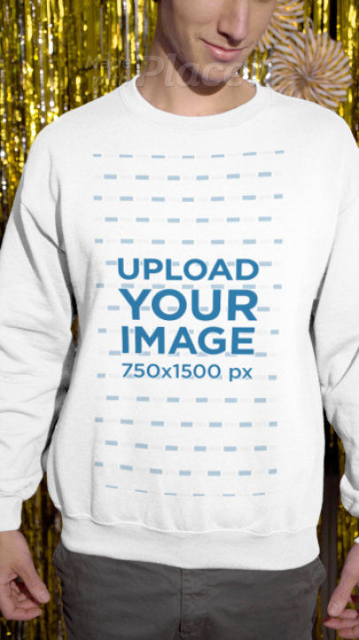 New Year's-Themed Video of a Man Pointing at His Sweatshirt