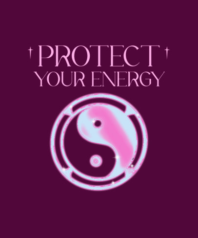 Chrome-Styled T-Shirt Design Template with a Yin-Yang Graphic 4263d