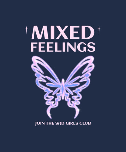 2000s-Styled T-Shirt Design Generator with a Chromatic Butterfly Graphic 4263g