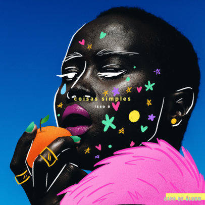 Pop Album Cover Maker Featuring a Picture and Illustrations