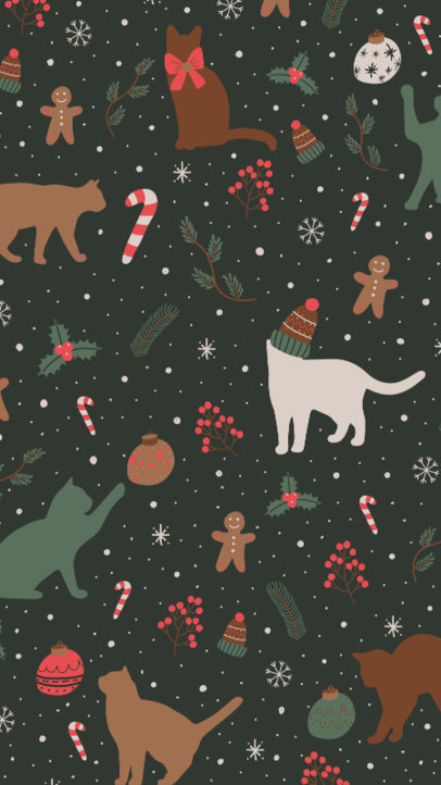 Instagram Story Highlight Cover Maker with an Illustrated Christmas Pattern 4163h 20368