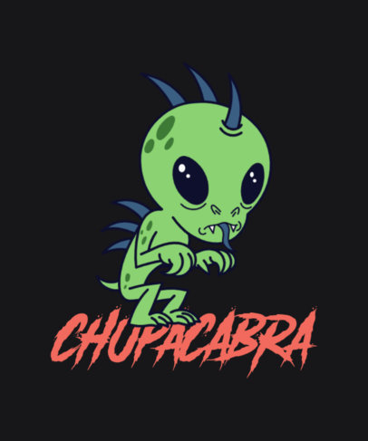 Horror T-Shirt Design Creator with a Cartoonish Chupacabra Graphic