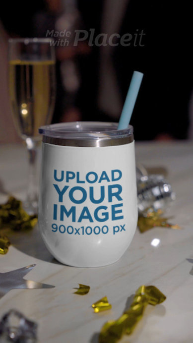 Wine Tumbler Video Featuring a New Year Theme