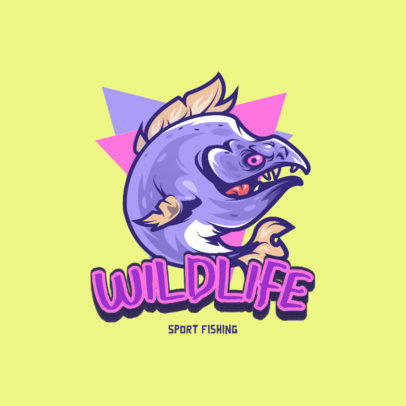 Sport Fishing Logo Maker With a Mean Fish Icon