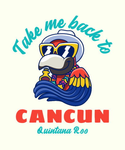 T-Shirt Design Maker Featuring a Macaw Cartoon with Sunglasses