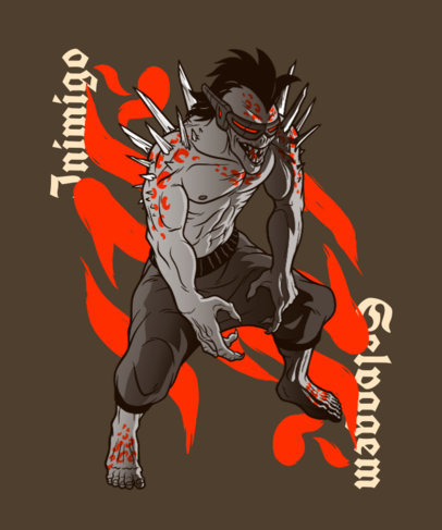 T-Shirt Design Creator Featuring an Evil Alien Warrior 4823b