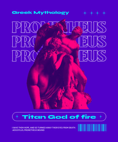 Trendy T-Shirt Design Maker Featuring Edited Images of Sculptures