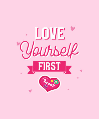 T-Shirt Design Template Featuring Valentine's Day Quotes