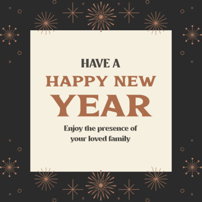 Instagram Post Creator Featuring a New Year Message and Firework Graphics