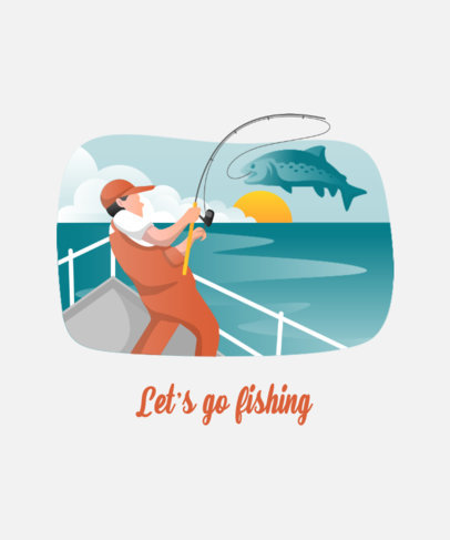 T-Shirt Design Creator Featuring an Illustrated Fishing Scene