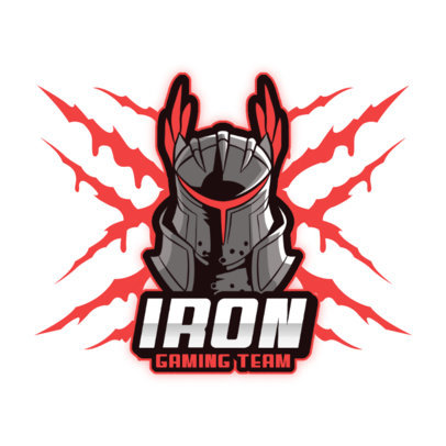 Logo Creator for a Gaming Team Featuring a Medieval Knight Helmet