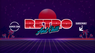 Youtube Banner Maker for Gaming Channels Featuring a Retro Neon Style 939c-el1