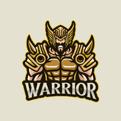 Gaming Logo Maker Featuring an Aggressive Viking Warrior Illustration with a Thor-Inspired Armor
