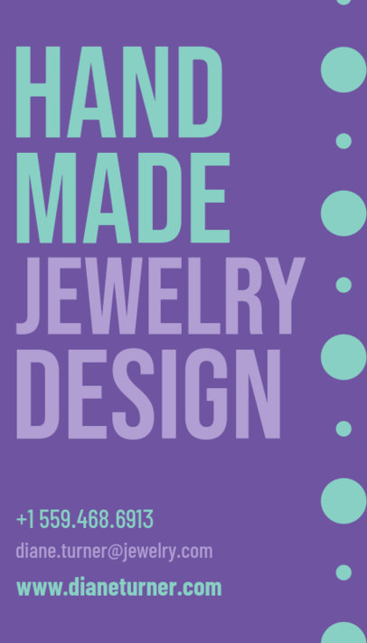 Back Business Card Generator for a Jewelry Designer 