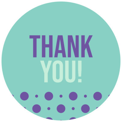 Sticker Design Template Featuring a Thank You Quote with a Dot Pattern
