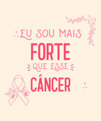T-Shirt Design Maker Featuring a Strength Quote for Breast Cancer Awareness Month