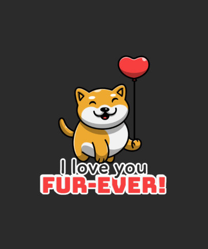 T-Shirt Design Generator with a Smiling Puppy for Valentine's Day