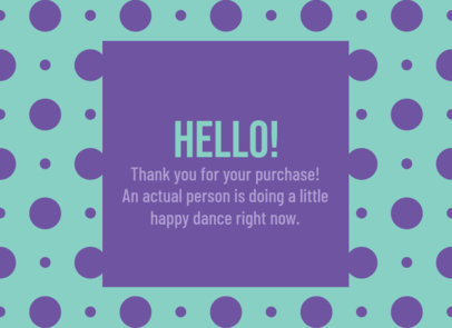 Greeting Card Design Template for a Small Business with Polka Dot Graphics
