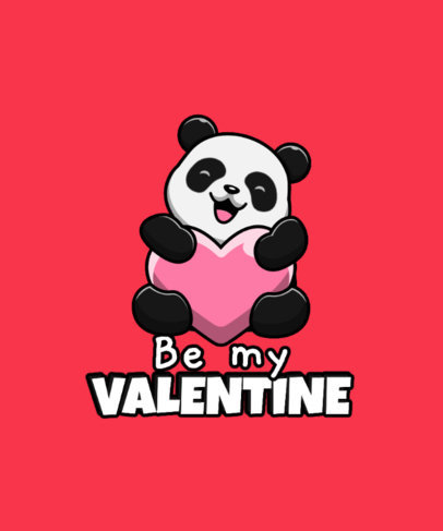 T-Shirt Design Maker for Valentine's Day with a Panda Illustration