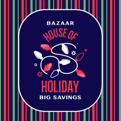 Logo Creator for a Holiday Bazaar Featuring Christmas Light Graphics