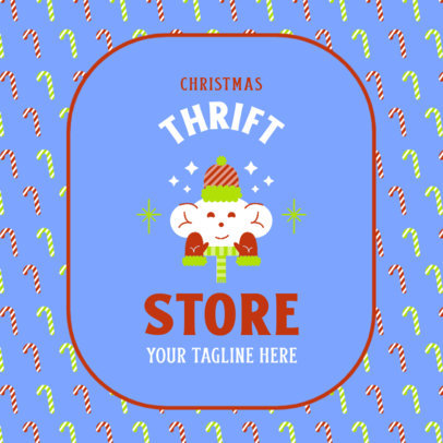 Thrift Store Logo Creator Featuring Christmas Patterns