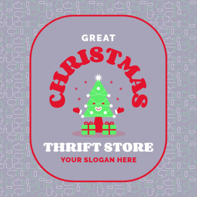 Logo Generator for a Thrift Store Featuring a Christmas Tree Clipart