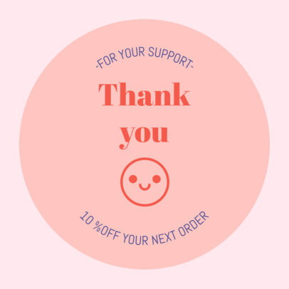 Sticker Design Template Featuring Thank You Quotes for Small Businesses