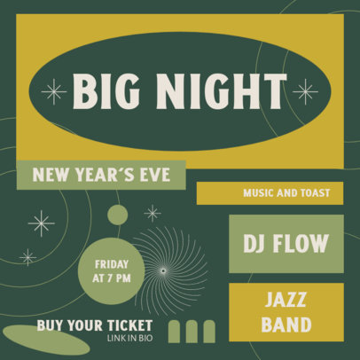 Instagram Post Creator for a New Year’s Eve Party Invitation 