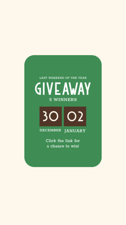 Instagram Story Creator for a New Year's Eve Giveaway