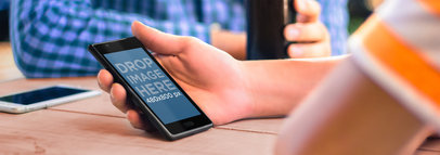 Mockup of an LG Optimus Held in Portrait Position