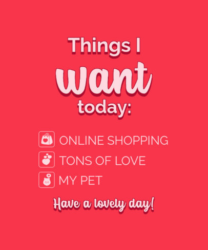 T-Shirt Design Template for Valentine’s Day Featuring a Self-Love Checklist