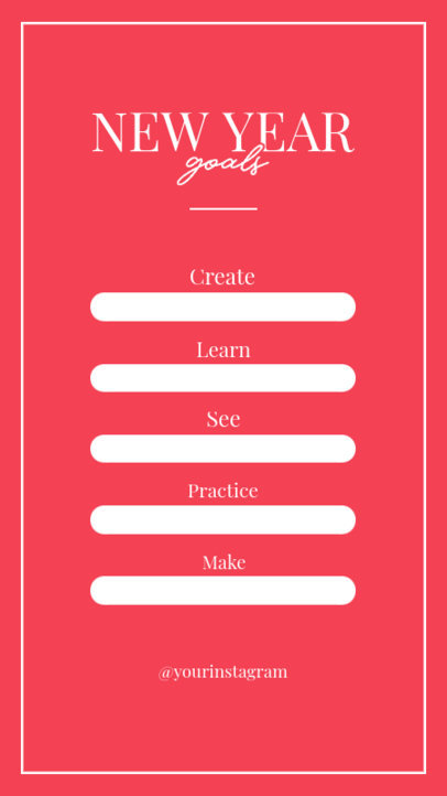 Instagram Story Creator Featuring a List With Goals for the New Year 