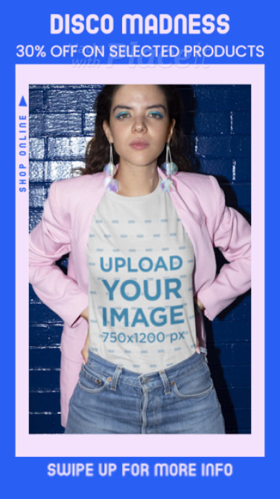 Video to Announce a Special Discount Featuring a Woman Wearing a T-Shirt