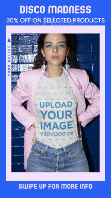 Video to Announce a Special Discount Featuring a Woman Wearing a T-Shirt
