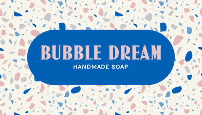 Front Business Card Template for a Handmade Soaps Store with an Abstract Pattern