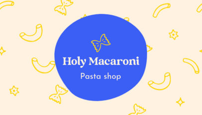 Front Business Card Design Creator for a Pasta Shop with Illustrated Doodles