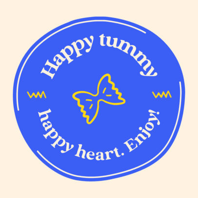 Sticker Design Maker Featuring a Pasta Doodle