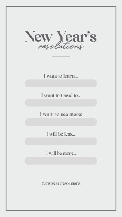 Monochromatic Instagram Story Template With a New Year’s Resolutions List 4668b-el1