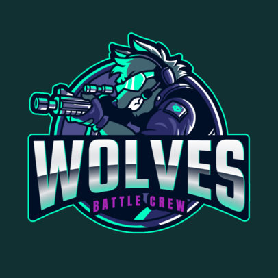 Logo Maker for an Airsoft Team Featuring a Wolf Shooting