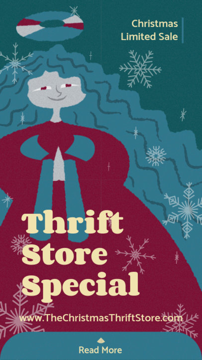 Instagram Story Template for a Thrift Store's Xmas Sale 4840b