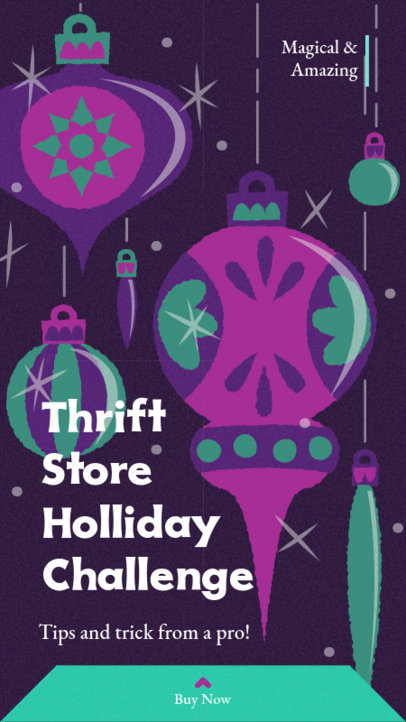 Illustrated Facebook Story Design Maker for a Thrift Store Xmas Challenge 4840d