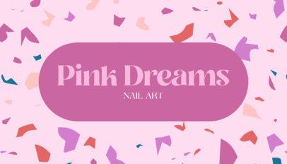 Front Business Card Creator for a Nail Spa Featuring an Abstract Terrazzo Pattern