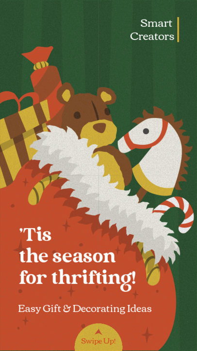 Xmas-Themed Instagram Story Generator Featuring Tips for Decorating With Thrift Store Finds 4840c