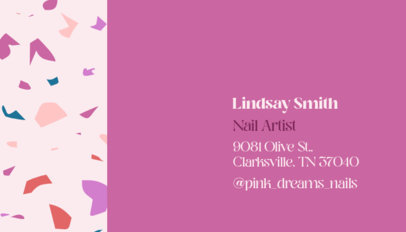 Back Business Card Generator for a Nail Artist Featuring Terrazzo Graphics