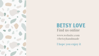 Back Business Card Maker Featuring a Terrazzo Pattern with a Neutral Color Palette